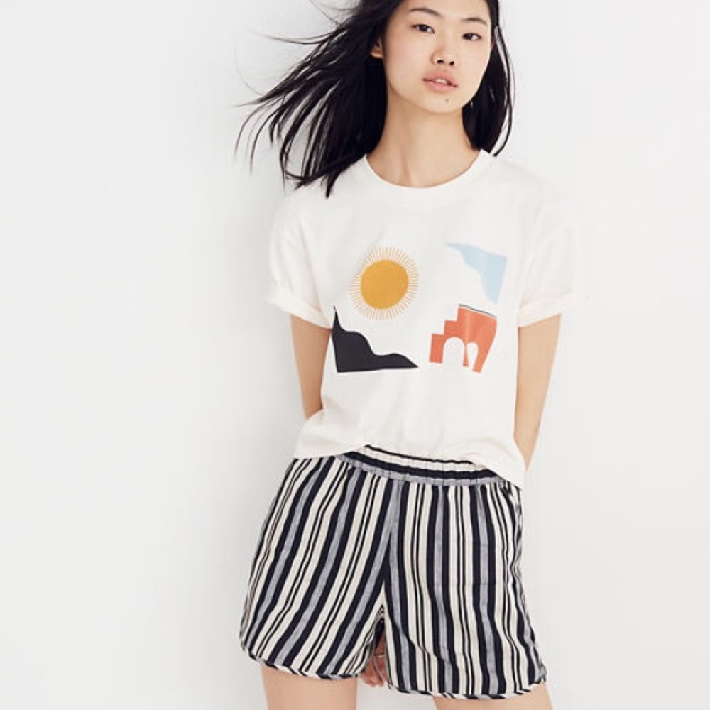 Madewell Pull On Shorts in Evelyn Stripe